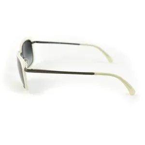 CHANEL Pearl/Antique Silver Logo Sunglasses (gc) CHANEL Sunglasses: Pilot Sunglasses, metal & imitation  main image 4